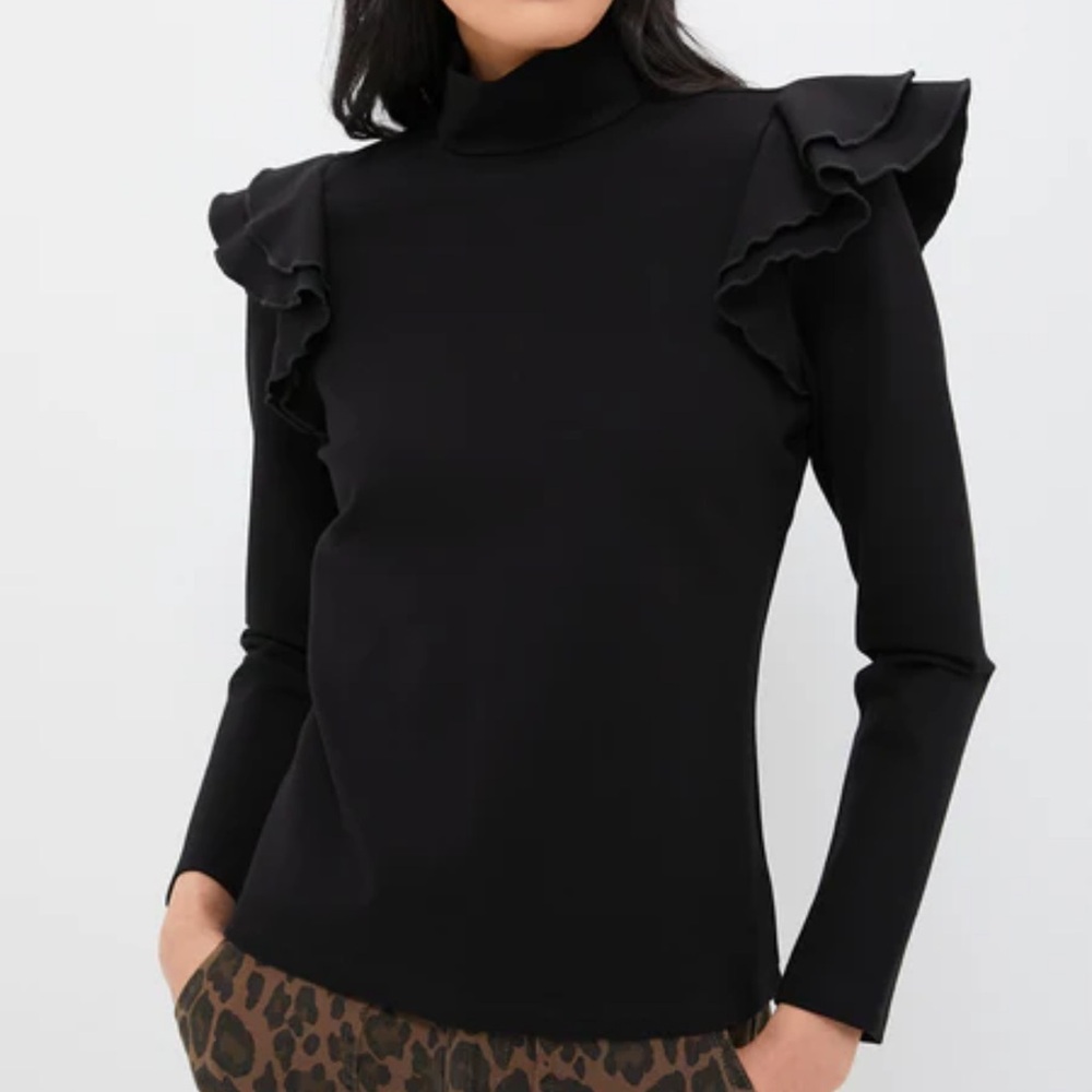 Tuckernuck Bowden Black Ruffle Sleeve Top